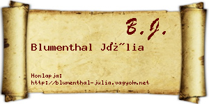 Blumenthal Júlia névjegykártya
